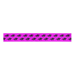 DIY Black Race Horses on Any Color Grosgrain Ribbon