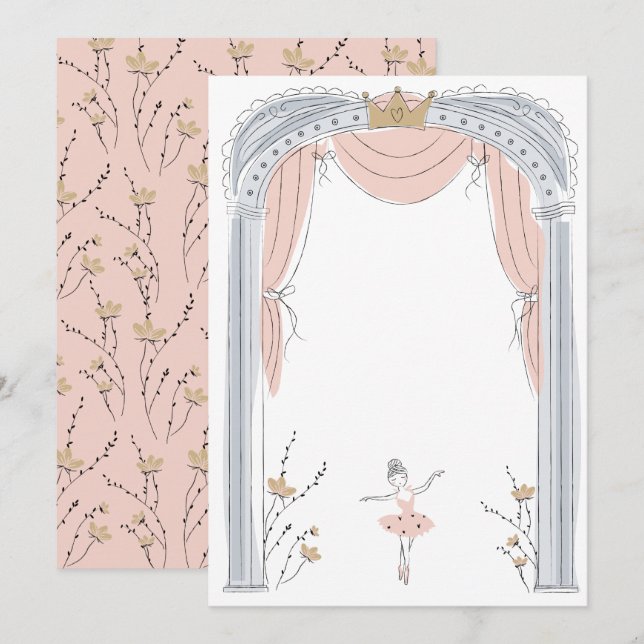 DIY Blank Ballet Party Invitation (Front/Back)
