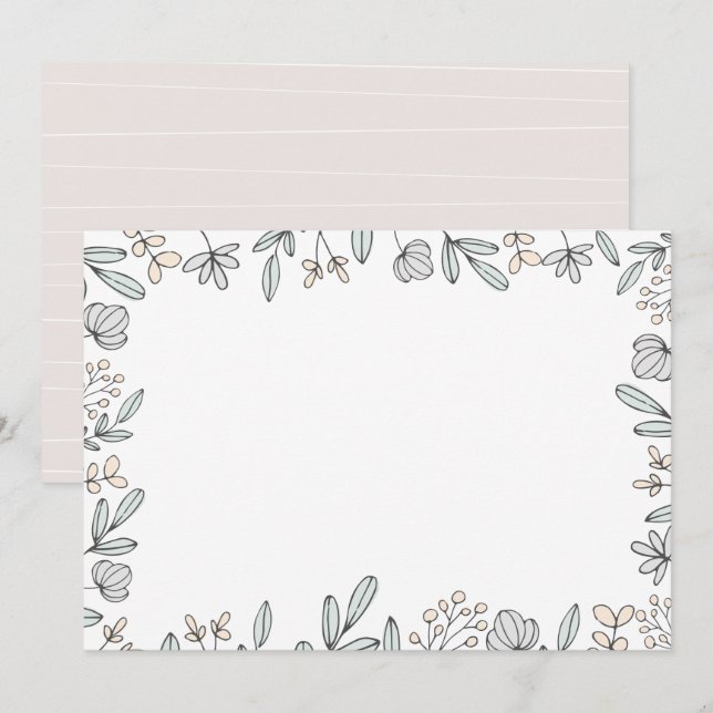 DIY Blank Delicate Floral Design Invitation (Front/Back)