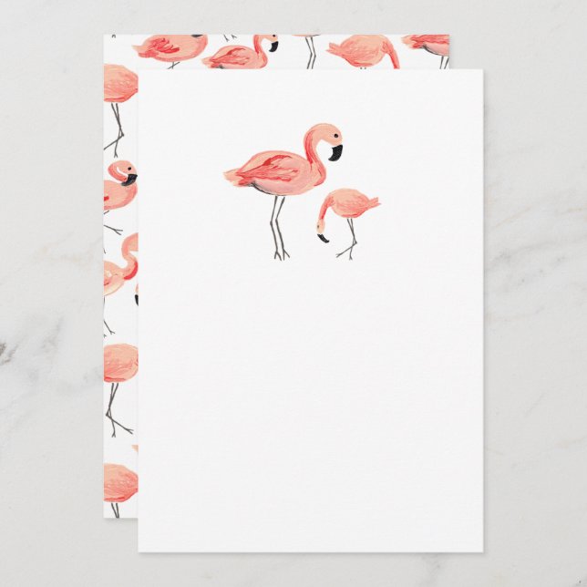 DIY Blank Flamingo Invitation (Front/Back)