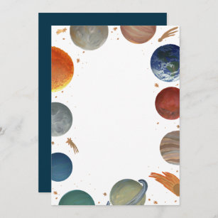 DIY Blank Painted Planets  Invitation