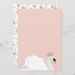DIY Blank Swan Princess Party Invitation