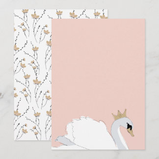 DIY Blank Swan Princess Party Invitation