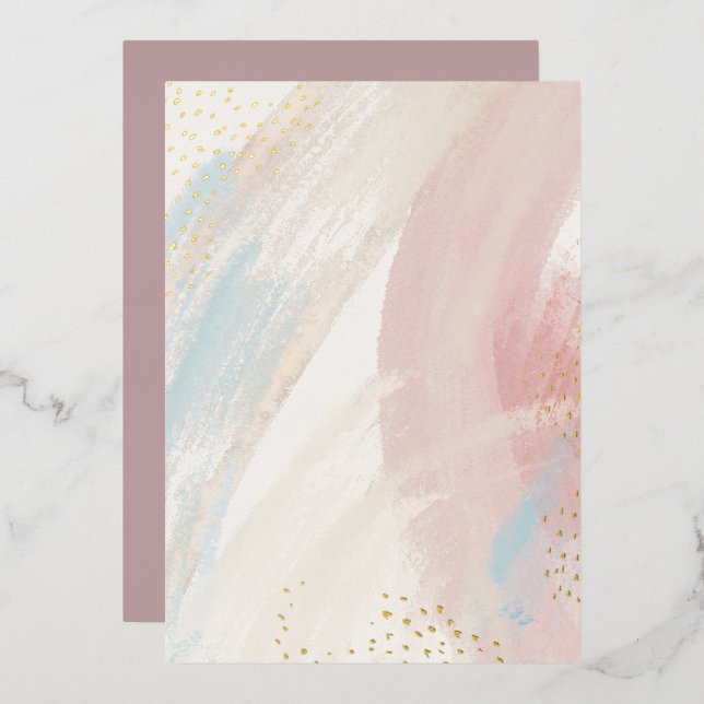 DIY Blank Watercolor & Gold Foil Party Invitation Foil Invitation (Front/Back)