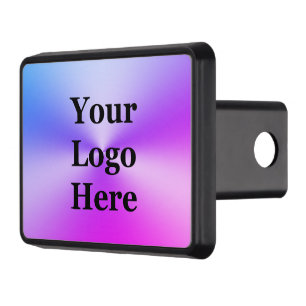 DIY Blue Purple Brushed Metal Look Your Logo Here Hitch Cover
