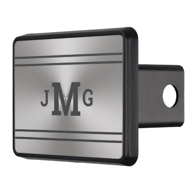 DIY Brushed Metal Look Monogrammed Hitch Cover (Left)
