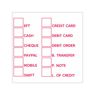 DIY Business banking payment methods 12 block red Self-inking Stamp