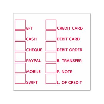 Diy Business Banking Payment Methods 12 Block Red Self-inking Stamp by mensgifts at Zazzle