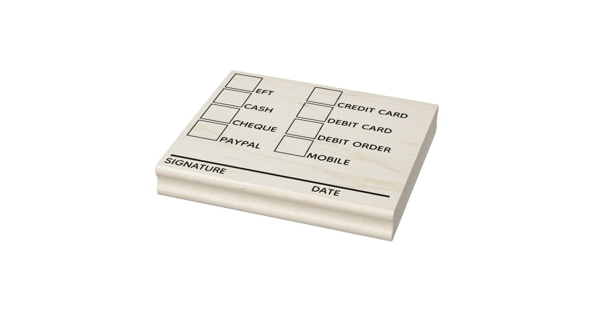 DIY business banking payment methods admin 8 check Rubber Stamp Zazzle
