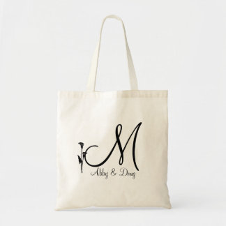 DIY Calla lily logo with monogram Tote Bag