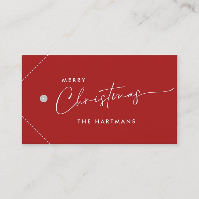 DIY CLASSIC FAMILY NAME CALLIGRAPHY CHRISTMAS BUSINESS CARD (Front)