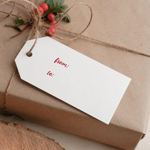 DIY CLASSIC RED FROM TO CHRISTMAS HOLIDAY  BUSINESS CARD