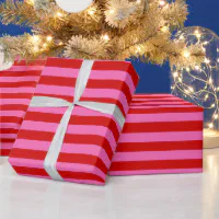 DIY Color XL Preppy Stripe Emerald Green Hot Pink Wrapping Paper