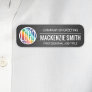DIY Color Brushed Black Faux Metallic Employee Name Tag