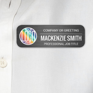 DIY Color Brushed Black Printed Plastic Employee Name Tag