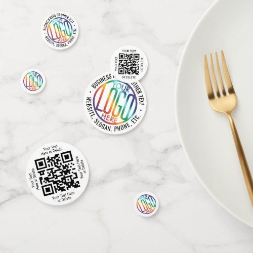 DIY Color Business Logo  2 QR Codes Promotional Confetti