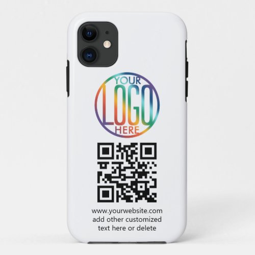 Diy Color  Business Logo and Promo QR Code Tough iPhone 11 Case