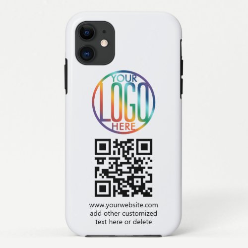 Diy Color | Business Logo and Promo QR Code Tough iPhone 11 Case
