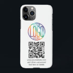 Diy Color | Company Logo and Your QR Code Business iPhone 11Pro Case<br><div class="desc">TO CHANGE BACKGROUND / TEXT COLORS, OR TO ADJUST TRANSPARENCY OF LOGO, SEE INSTRUCTIONS BELOW. Promote your business to potential customers with custom logo QR code iPhone 11Pro Case. The scannable code makes it easy for clients to find your company website online and connect with your internet advertising and social...</div>