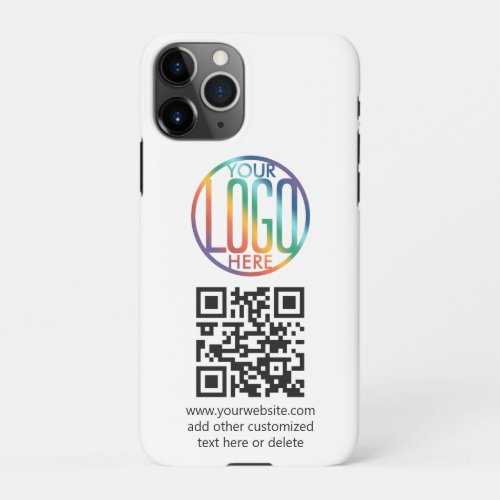 Diy Color  Company Logo and Your QR Code Business iPhone 11Pro Case