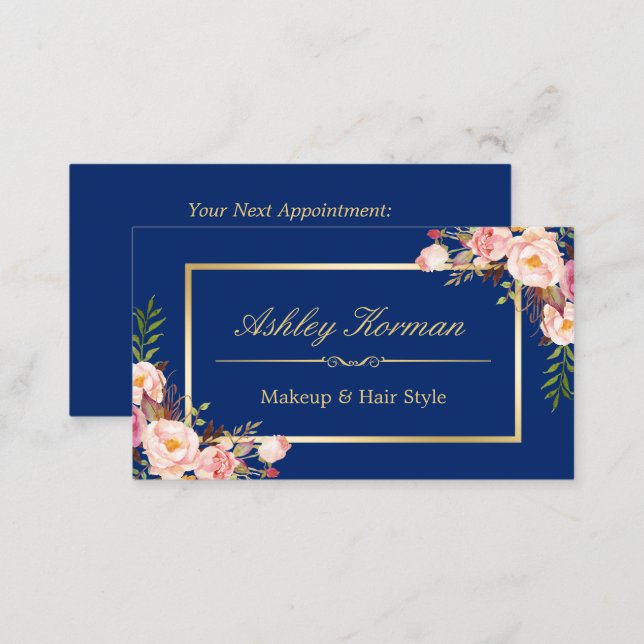 DIY Color | Floral Gold Beauty Salon Appointment (Front/Back)