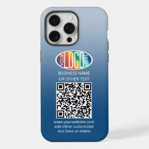 DIY Color Gradient • Business Logo & QR Code iPhone 15 Pro Max Case