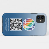 Diy Color Gradient | Business Logo & QR Code Tough Case-Mate iPhone Case (Back (Horizontal))