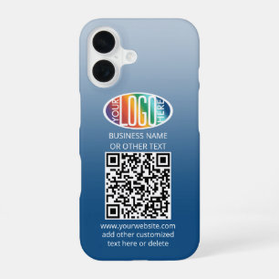 DIY Color Gradient • Business Logo & QR Code Tough iPhone 16 Case