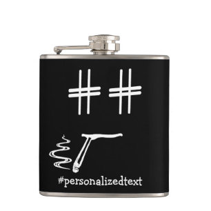 DIY Color # Hashtag Eyes Smoking Social Media Face Hip Flask