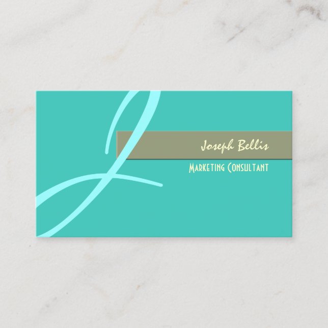 DIY Color, Monogram Duo Tone Business Card (Front)