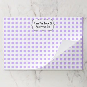 DIY COLOR & NAME trendy squares lined   purple Paper Pad