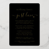 DIY Color Nothing Fancy 1 Photo Simple Wedding Foil Invitation (Front)