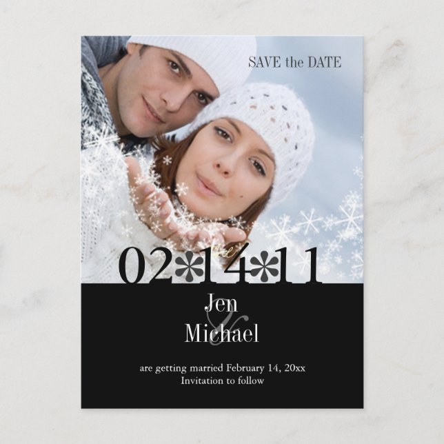 DIY Color, Photo Save the Date Announcement Postcard (Front)