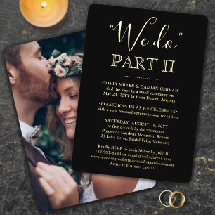DIY Color Sequel Wedding Photo Black We Do Part II Foil Invitation
