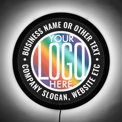 DIY Color  Text  Your Round Logo Business LED Sign