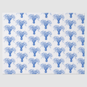 DIY Color Vintage Stylized Octopus #8 Sapphire Blu Tissue Paper