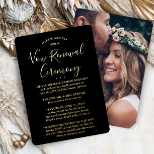 DIY Color Vow Renewal Sequel Wedding Elegant Photo Foil Invitation