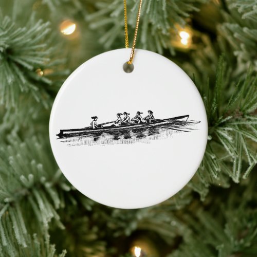 DIY Color Women Rowing Rowers Crew Team Sports Ceramic Ornament