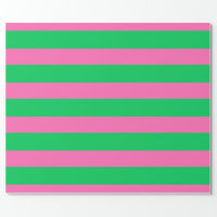 DIY Color XL Preppy Stripe Emerald Green Hot Pink Wrapping Paper