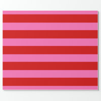 DIY Color XL Preppy Stripe Red Hot Pink Wrapping Paper
