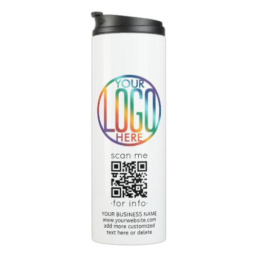 DIY Color  Your Business Logo  QR Code Stainless Thermal Tumbler