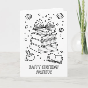 DIY coloring folded books birthday card