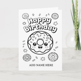 DIY coloring folded donuts birthday card