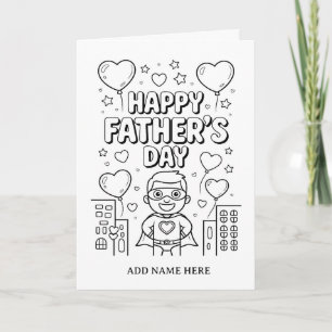DIY coloring folded fathers day birthday card