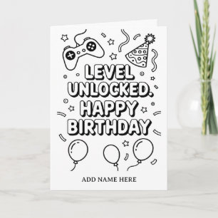 DIY coloring folded game birthday card