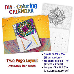 DIY Coloring Mandala Outline Art - Calendar
