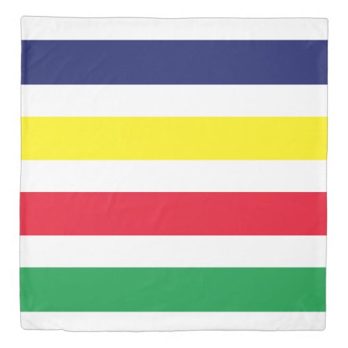 DIY Colors 4 Stripe Red Blue Yellow Green White Duvet Cover