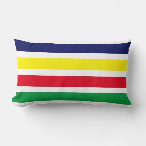 DIY Colors 4 Stripe Red Blue Yellow Green White Lumbar Pillow