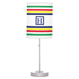 DIY Colors 4 Stripe Red Blue Yellow Green White M Table Lamp