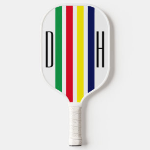 DIY Colors 4 Stripe Red Blue Yellow Green White Pickleball Paddle